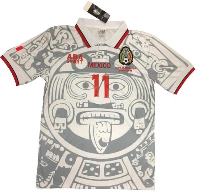 Mexico white soccer jersey World Cup 98